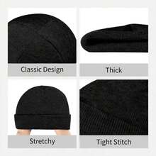 Logo Knit Beanie Hat - Green Owl &  Lettering Design, Warm Acrylic Unisex Winter Cap For Men & Women, Casual & Sports Wear, Language Learning Gift For Fans, Green & Black Color Options, Soft & Durable Knit Fabric, Perfect For Autumn & Winter, Official  Brand Accessory, Beanies For Men - màu đen - Xem 8
