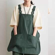 1pc Artistic Apron, Adjustable Multi-Pocket Double-Sided Design, Durable Polyester Material, Suitable For Kitchen, Baking, Cafe, Photography And Home, Versatile Workwear Suitable For Home, Library, Catering, Baking, Cafe, Kitchen, Multi-Purpose Workwear - Multicolor - View 6