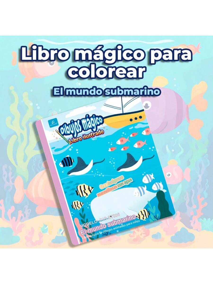 Libro de colorear para niños: La magia de los acuareles - Animales acuáticos