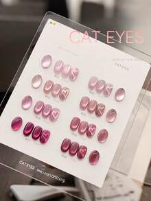 15毫升热恋猫眼指甲油凝胶，2025新款热销白色、裸粉色、火龙果粉色玻璃珠猫眼指甲油凝胶 - 彩色 - 查看 1