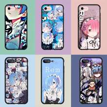 Re Zero Rem Emilia Anime Phone Cover Case for  14 13 12 Mini 11 Pro XS Max X XR 6 7 8 6S Plus + SE Soft Casing,Covercompatible with  17 Hülle, 17 pro Hülle, 17 promax Hülle