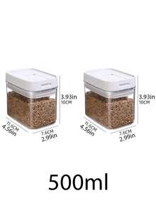 1 szt./2 szt. słoików na żywność z zamknięciem, słoiki do przechowywania zbóż w kuchni, pudełka do przechowywania przekąsek i orzechów, pojemniki na chrupiące produkty do lodówki, słoiki plastikowe, pudełka do przechowywania w kuchni, pudełka do przechowywania w szafce, pudełka do przechowywania żywności, pudełka na przyprawy, pudełka na cukier, pudełka na kawę, dekoracje do domu, prezenty dla przyjaciół