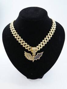 Mặt dây chuyền hình cánh dơi đính đá toàn bộ theo phong cách Hip-Hop Châu Âu và Mỹ, dây chuyền kiểu , phụ kiện vòng cổ đính đá cá nhân hóa dành cho nam giới theo phong cách rap đường phố. - Vòng cổ mặt dây chuyền đại bàng - Xem 6