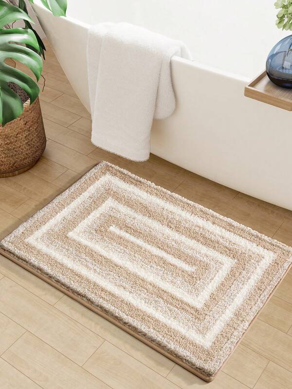 1 قطعة سجادة حمام بلون الخاكي، بنمط بسيط ناعم وفاخر، بطانة مطاطية مانعة للانزلاق، تصميم عيد الميلاد لغرفة المعيشة والنوم والحمام والمطبخ والاستوديو - ديكور المنزل والحمام والخارجي والبوابة والخريف والملحقات والعودة إلى المدرسة وغرفة الغسيل والأعياد