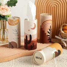 Tatuo 16 Pack Car Tissues Cylinder Holder With 3 Ply Facial Bulk Boho Round Tissue Holder Travel Tissues Boxes Container For Car Cup Wedding Gifts Home Bathroom Office Warm - Đỏ - Xem 4