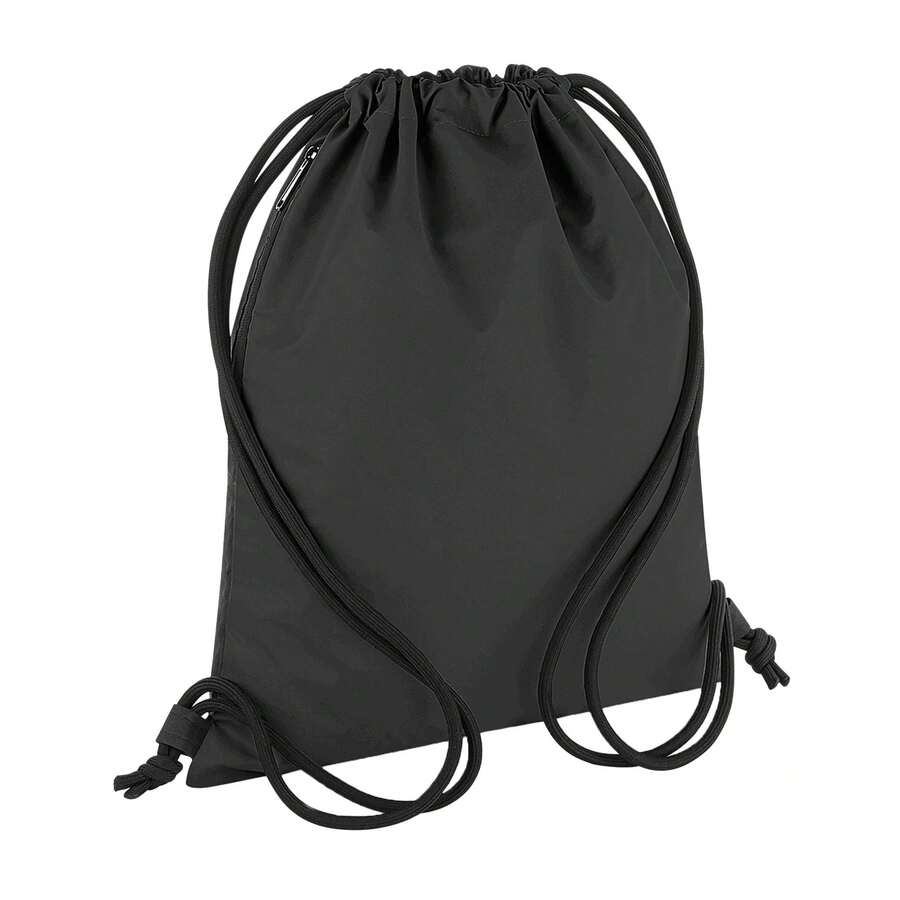 Bagbase Reflective Drawstring Bag (Black) - 100% Polyester - (BC5497) - Black - View 1