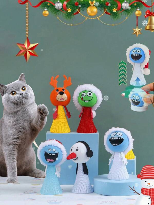 1/5/10pcs Christmas Party Gifts,Bounce Toys,Christmas Party Games,BouncingWith Christmas Hat ,Funny Creative Toy, Spring Launchers,Christmas Stocking Stuffers, Christmas Party Favors, Fun EVA Relax & Reward Gifts, Snow Man Elk Jumping Toys Party Gift,Party Games Bouncing Toys Funny Jump Bounce