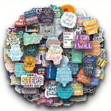 100 Motivational Stickers Set, Water Bottle Vinyl Quote Stickers, Journal Computer Phone Case Positive Energy Inspirational Stickers - Multicolor - View 10