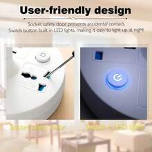 Multi-Outlet Table Lamp With Power Strip, LED Desk Lamp With USB Charging - 3-Level Dimming, Eye-Caring Lighting, Compact Design (Saves Desk Space),  Ideal For Home Office, Study Desk & Bedroom Nightstand - 粉紅色 - 查看 5