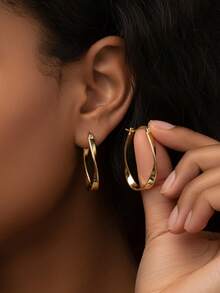 1 Pair 925 Sterling Silver Minimalist Elegant Mobius Loop Earrings, Versatile For Daily Wear And Party Decoration, Exquisite Gift For Women