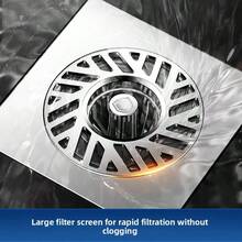 Desagüe de piso de acero inoxidable con función desodorizante y repelente de plagas - Fácil de instalar, adecuado para baño, ducha y fregadero de cocina, drenaje de cocina | Diseño de drenaje moderno | Inserto de plástico, desagüe de piso de baño