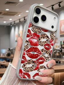 Savage Leopard Print Red Lip Pattern Protective Magnetic Phone Cover Fashion Forward Statement Y2K Aesthetic Wild Style Daily Accessory Compatible With Iphone 17 Pro Max 17pro 17Air 17 16 15 14 13 12 11 X XS XSMAX Plus Pro ProMax S25Ultra S25 S24 S23FE S22 Plus FE Case - 白色 - 查看 10