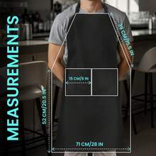 Utopia Kitchen Adjustable Bib Apron With 2 Pockets – Pack Of 2 Heavy-Duty Chef Aprons With Adjustable Neck Strap, Long Ties & Large Front Pockets, Protective Cooking Aprons For Men & Women, Machine-Washable, Durable Everyday Kitchen & Craft Wear - Black - View 4