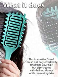Curl Defining Brush, Curly Hair Brush Defining With Side Gear For Combing, Shaping, And Styling Curly Hair, Lightweight Candy Brush Suitable For All Wet Or Dry Hair Types For Women And Men - Multicolor - View 4