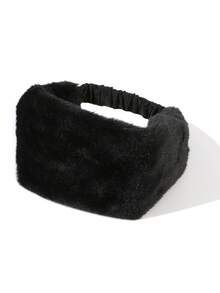 1 chiếc băng đô co giãn bằng vải nỉ ấm áp, màu trơn, kiểu dáng tối giản, phụ kiện tóc đa năng dành cho nữ, phù hợp cho mùa thu/đông. Khăn bandana mềm mại, băng đô mùa đông, phụ kiện tóc nữ. - Nhiều màu - Xem 9