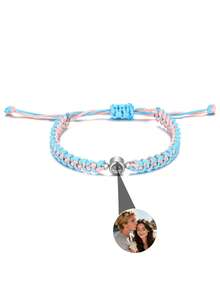 Customizable Stainless Steel Projection Photo Bracelet, Handmade Woven Projection Bracelet, Customized Girlfriend Photo Bracelet, Adjustable Woven Bracelet, Couples Jewelry - Style 4 Bracelet - View 15