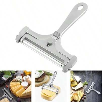 Adjustable Stainless Steel Hard Cheese Slicer – Professional Wire Cutter For Parmesan, Cheddar & More (Ergonomic Handle, Thickness Control)