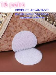 32 Stücke - Runder Bodenmatten Rückseiten-Kleber, Mutter und Kind Aufkleber, Bettwäsche Aufkleber, Sofa Aufkleber Befestigungsvorrichtung, unsichtbare Sofa Matten Befestigungsvorrichtung, Bettwäsche Set rutschfest, Anti-Verrutschen, rückstandslos klebende Schnalle, geeignet für Schlafzimmer, Wohnzimmer, Arbeitszimmer, Küchen