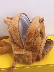 1pc Large Capacity Cute Capybara Pattern Backpack. Lively Student Backpack With Multi-Pocket Design. Fashion Backpack. Backpack, Schoolbag, Backpack, Backpack, Backpack, Mini Backpack, Small Backpack, School Bag, Boys' Backpack, Student Backpack, Rucksack, Schoolbag, Suitable For Girls, Female Students, Male Students, Girls, Boys, Boy's Gift, Cute Backpack, Mini Backpack, Capybara Backpack, Backpack - Brown - View 4