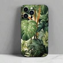 Tropical plant design mobile phone case suitable 17 16 15 14 13 12 11 Pro//Plus anti - fall soft case