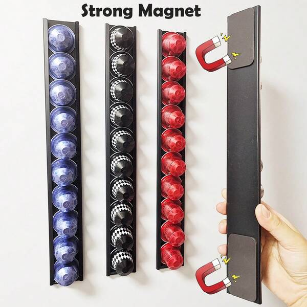 4pcs Set Magnetic Original Coffee Capsule Holder Rack, Iron Art Storage Organizer, Large Capacity, 40 Capsules