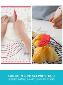 3PCS/Set Of Baking Accessories, Non-Stick EVA Baking Pad + Dough Pastry Spatula + Silicone Brush For Biscuits, Bread & Pastries For Bread, Candy, Cookie Making, Baking Tools, Kitchen Gadgets, Bakery Kitchen Accessories