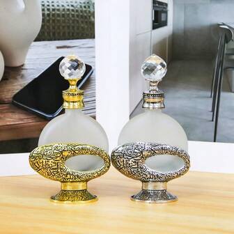 0.2oz/15ml Dubai Museum Craft Fragrance Oil Bottle, Refillable Reusable Container, Hand Wash Only, Home Decor Travel Accessory, Personal Care Fragrance Decanting Bottle, Home Supplies Decorative Elegant Scented Storage Bottle, Sophisticated Accessory, High-End Quality, Fashion Cosmetic Accessory (Empty, No Fragrance)