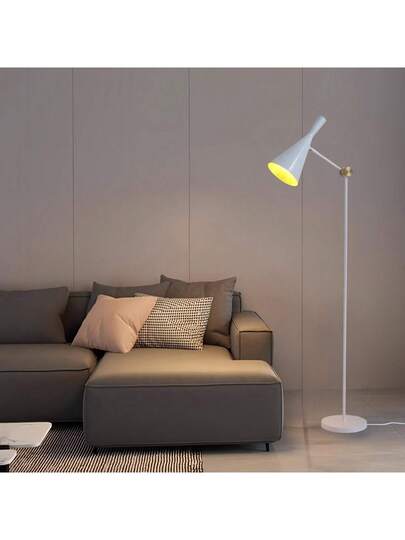Alpinaluz Wit Industrial Vloer Lamp, Aluminum Shade Goud Honeycomb Interior, E27 Living Room view 4
