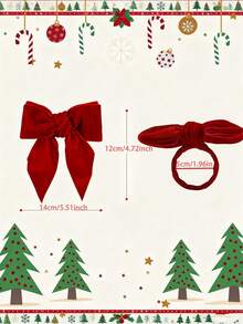 Conjunto de 8 peças de porta-guardanapos decorativos de Natal, com laço vermelho tecido à mão e fivela exclusiva em veludo macio e espesso. Ideal para decoração de mesas de Natal, jantares, banquetes, casamentos e outras festas.