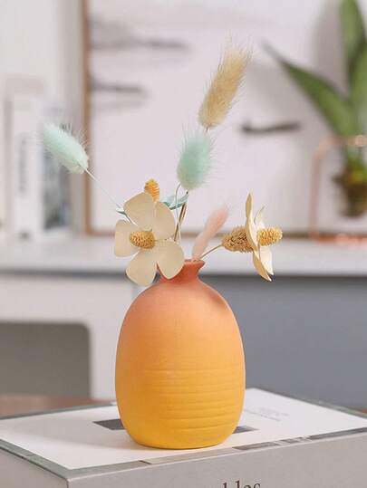 1pc Mini,Wide Mouth Vase, Ceramic Flower Vase ful Desktop Ornaments Creative Plant Pots, Fake Flowers Room, Dopamine ations,Home ations, Photo Props, Bedroom, Entrance, Holiday ation, Mother's Day s, Ho warming Back To School Graduation Room Glass view 5