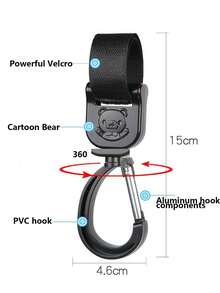 Baby Kinderwagen Haken für Taschen, elektrische Flaschenhalterhaken fürs Auto, hochwertige drehbare Autohaltehaken für Kinderwagen