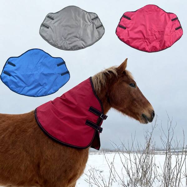 1 szt. uniwersalny szalik ocieplający szyję konia, miękki, wyściełany bawełną, oddychający i odprowadzający wilgoć, ciepły na wyścigi konne, trening, do stajni, na pastwisko i w podróż