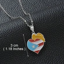 1pc Puerto Rico Flag Frog Mask Pendant Necklaces For Women Girls PR Red And Black Flags Stainless Steel Jewelry