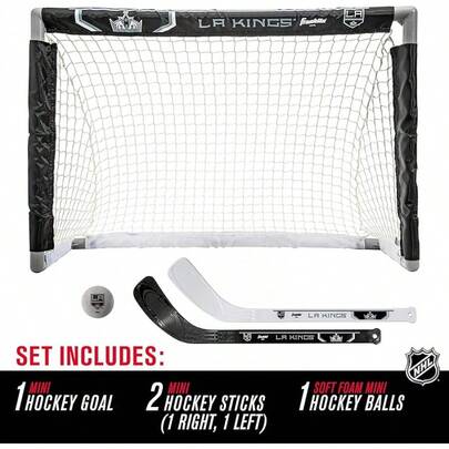 Conjuntos de Mini Hockey de la  de Franklin Sports - Conjunto de Combo de Portería de Hockey de Rodilla, Pelota y 2 Palos de Hockey - Red de Portería Mini - Conjuntos de Hockey Oficiales de la