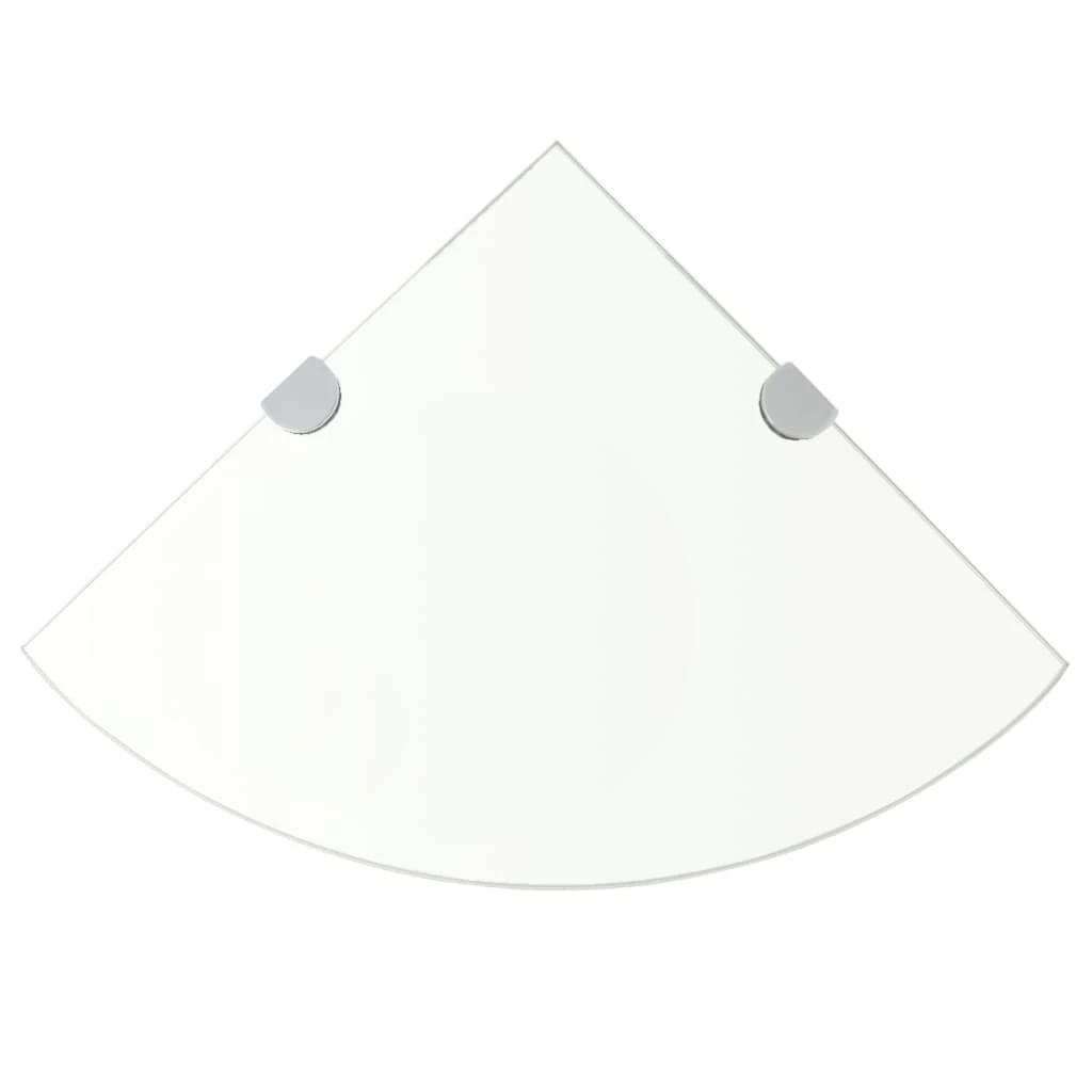 vidaXL 2 Stück Eckregale Mit Verchromten Halterungen, Glas Transparent - White - View 1