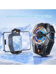 1 件橙色 RGB 手机散热器，带温度显示，半导体散热器，夹式，游戏散热减少工具，适用于静音游戏电子竞技游戏配件