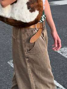 Pantalon large et ample pour femmes, pantalon casual couleur kaki brun rétro, style mode de rue oversize, polyvalent pour le port quotidien