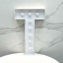 1pc 64cm/25.2in Lighted Letter KT Board Frame, A-Z Plug-In Adjustable Holder With Bracket, Suitable For Birthday Party Anniversary Wedding Proposal Party Decor - Cool White Light, Battery Not Included - White - View 29