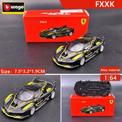 Burago Ferrari 1:64 Serie Modellino Auto in Lega Matchbox, Auto da Corsa in Miniatura Simulata, Collezione, Regalo di Compleanno per Uomini, Giocattolo da Corsa, Autorizzato Ufficialmente