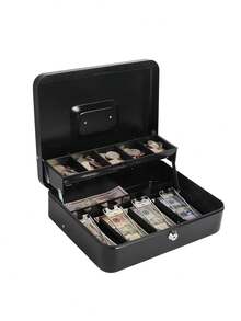 Key And Lock , Cash Register With 4 Bill Trays And 5 Coin Compartments,  For Storing Cash - 黑色 - 查看 1