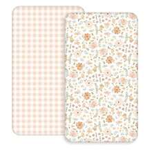 2 Pcs/Set Baby Crib Sheets, Star & Rainbow Pattern Newborn Infant Soft & Breathable Fitted Crib Mattress Cover - Multicolor - View 18