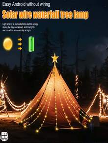 Solar Powered Outdoor Christmas Lights,200/290 LED Star String Lights Whith Waterproof ChristmasTree Lights,8 Fiashing Lighting Modes, For Garden Yard Christmas Tree Outdoor Decor String Lights, Multi-Color, Warm White LP65 Christmas Decoration XMAS Decor Christmas Tree Gift Decor Thanksgiving Wedding Home Decor Home Decor Fall Decor Autumn Decor Birthday Decorations For Gifts Party Supplies Indoor Outdoor Garden Holiday Festival Decor - Solar Led String Light - View 9