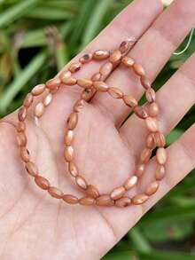 4x8mm Natural Oval Seashell Beads, Pink & White Color, Glossy Finish - Great For DIY Bracelets, Earrings And Jewelry Making Supplies