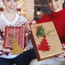 20/50 ملصق شجرة عيد الميلاد بشكل البصل، باللون الأحمر والأخضر والأصفر والمرصع بالنجوم المتلألئة، لتزيين هدايا عيد الميلاد وتغليف الهدايا، ملصقات شجرة عيد الميلاد، علاقات ورقية لعيد الميلاد