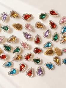 10/20 Stücke gemischtes Farbset mit Strass Dekorationen. 6 verschiedene Muster für DIY Kleidung, Schuhe, Hüte, Taschen, Handwerksarbeiten, Accessoires, Schmuckherstellung, Nähzubehör für Bastelfans, kann aufgeklebt/von Hand bestickt werden