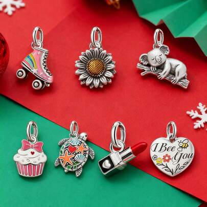 Mặt dây chuyền hình gấu Koala bằng bạc Sterling 925 tối giản và độc đáo, tự làm trang sức, phụ kiện tinh tế phù hợp cho cả nam và nữ.