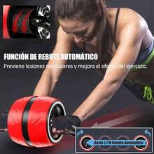 Rueda para Abdominales, Rueda de Ejercicio Abdominal, Rebote Automtico AB Wheel con Estera de Rodilla, para Entrenamiento de Fuerza Abdominal y Central, Fitness Tonificar - Rojo - Ver 7