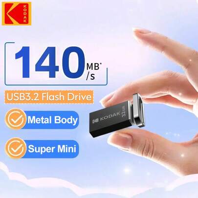  Kodak USB3.2 Flash Drive 128gb Mini USB Stick 32GB 64GB K113 Metal Pendrive For PC Phones