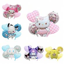 Juego de globos Sanrio, decoración de escena de fiesta de Hello Kitty, globos de fondo fotográfico de fiesta de Kuromi, accesorios de decoración de celebración de fiesta de Cinnamoroll