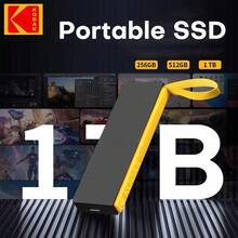 Ổ cứng thể rắn SSD ngoài Kodak 1TB USB C 512GB Ổ cứng 256GB tốc độ cao USB3.2 Type-C 2 trong 1 PSSD cho máy tính điện thoại thông minh - màu đen - Xem 2